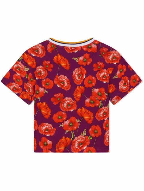 Dolce & Gabbana Kids floral-print logo T-shirt