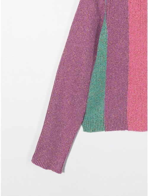 Stella McCartney Kids sparkle stripe-knit jumper