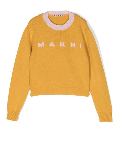 Marni Kids logo-print knit jumper