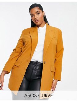 Curve perfect blazer in honey brown
