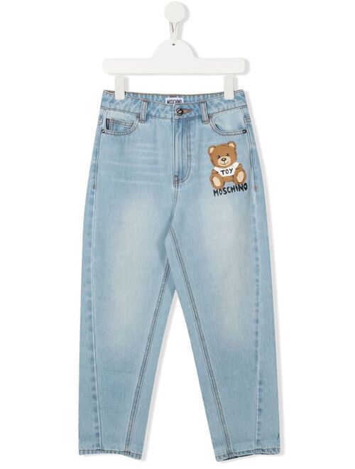 Moschino Kids Teddy tapered-leg jeans