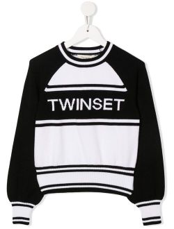 TWINSET Kids logo-knit jumper