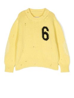 Kids intarsia-knit wool-blend jumper