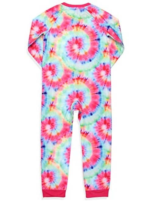 Intimo Scooby-Doo Girls' Tie-Dye Flower Power Union Suit Footless Sleep Pajama