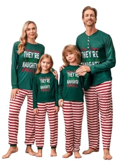 Matching Family Christmas Pajama Sets Womens Mens Kids Pjs Long Sleeve Sleepwear Holiday Lounge Sets
