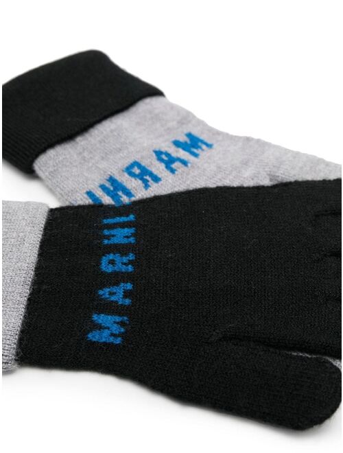 Marni Kids intarsia-knit logo gloves
