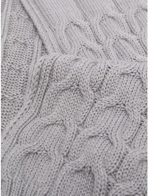 Moncler Enfant cable-knit virgin wool scarf