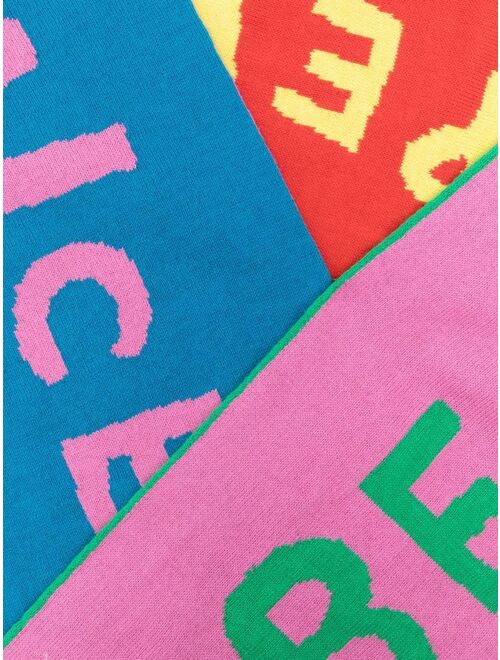 Stella McCartney Kids logo-print wool scarf