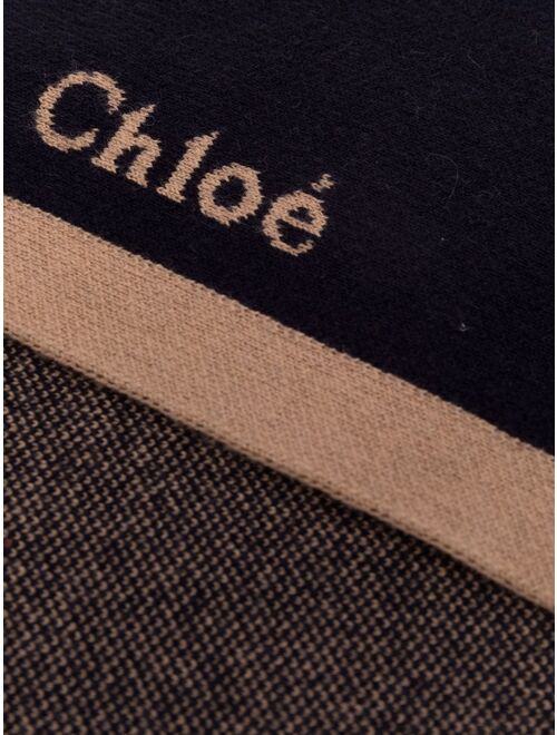 Chloe Kids logo-print panelled scarf