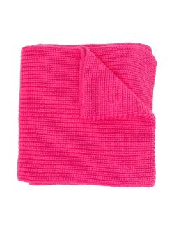 Kids embroidered-logo knitted scarf