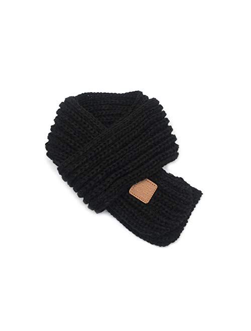 Mia Garment Kids Knitted Scarf Winter Fashion Solid Color Toddler Baby Scarves Wrap Neck Warmer