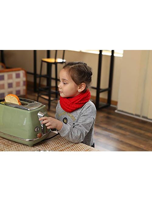 Bearun Kids Knitted Scarf Winter Fashion Solid Color Toddler Baby Warm Scarves Wrap Neck Warmer for Girls Boys