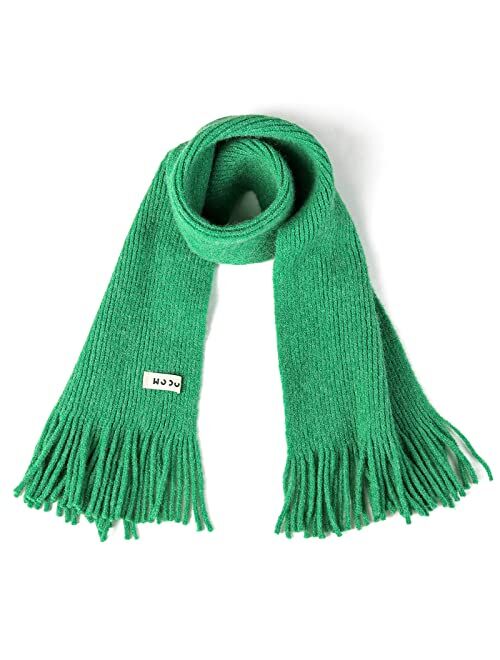 Bearun Kids Knit Scarf Winter Fashion Solid Color Toddler Baby Scarves Neck Warmer Tassel Scarf for Boys Girls