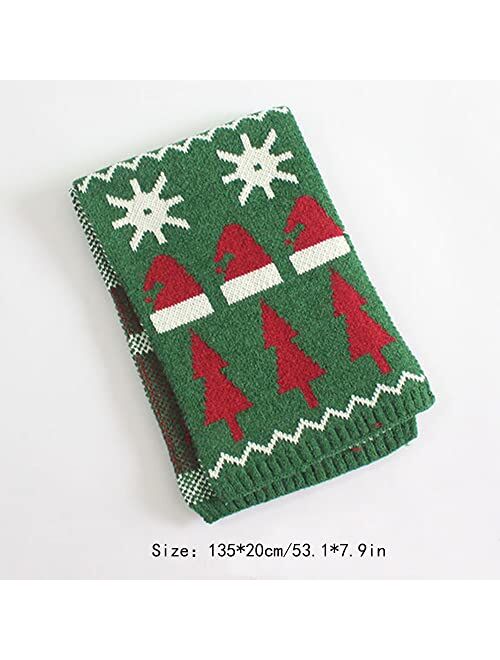 Felice Ann Kids Christmas Reindeer Snowflake Fall Winter Warm Knit Scarf