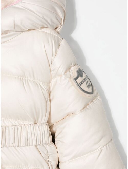 Monnalisa sleeve-logo hooded puffer jacket