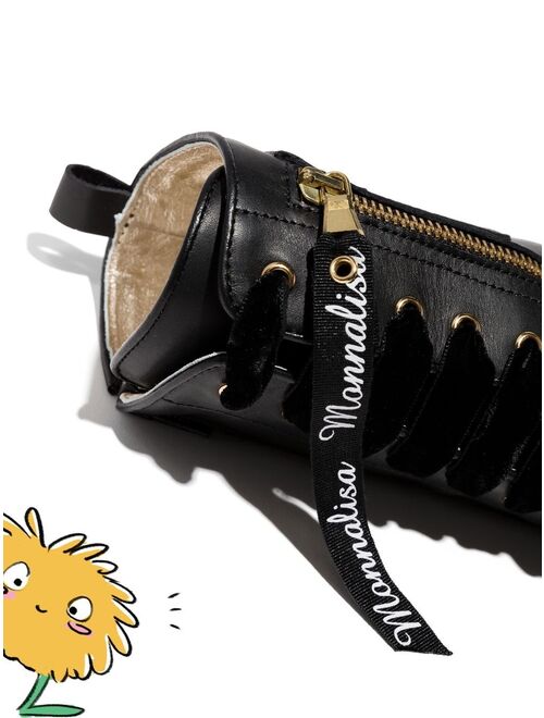 Monnalisa logo-trim lace-up combat boots