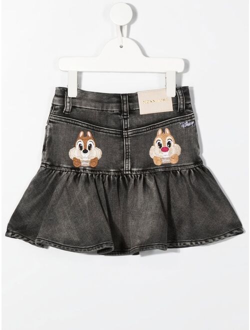 Monnalisa x Disney ruffled denim skirt
