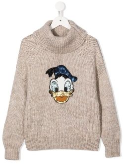 Donald Duck-motif sequin-embellished jumper