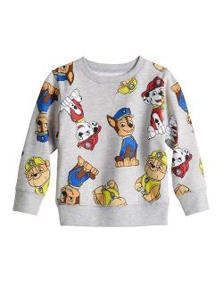 Toddler Boy Jumping Beans Paw Patrol Pups Allover Print Fleece Crewneck Sweatshirt