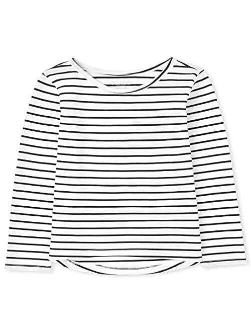 The Children's Place Girls' Long Sleeve Striped Basic Layering Tee