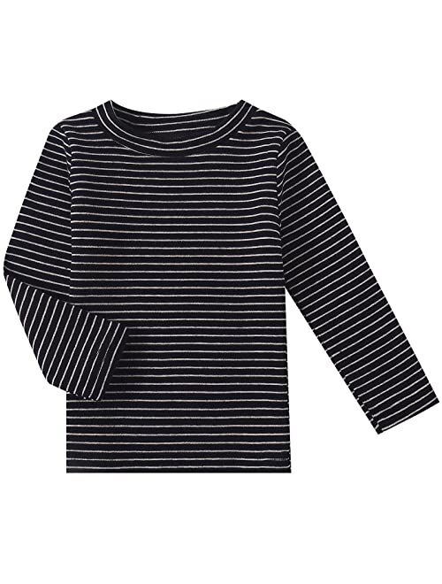Jwwn Baby Toddlers Long Sleeve Tee Little Kids Cotton Striped T-Shirt Crew Neck Tops