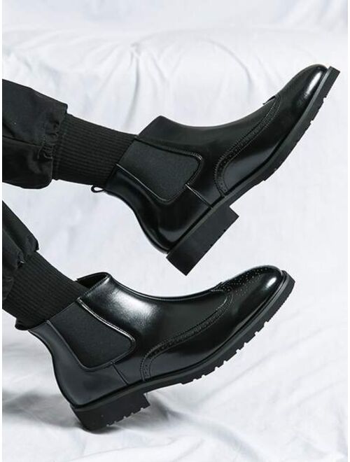 Shein Men Wingtip Slip-On Chelsea Boots