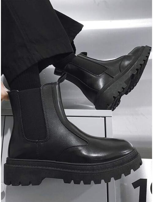 Shein Kuangbang Shoes Men Minimalist Slip On Chelsea Boots