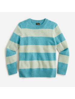 Kids' cashmere crewneck sweater in rugby stripe