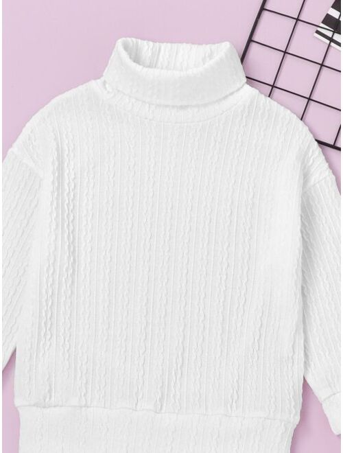 Shein Toddler Boys 2pcs Solid Turtleneck Sweatshirt