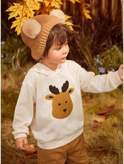 Toddler Boys Animal Embroidery Hoodie