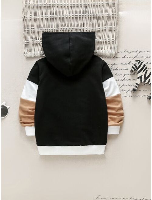 Shein Toddler Boys Cut And Sew Hoodie