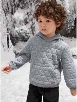 Toddler Boys Patch Detail Quilted Hoodie