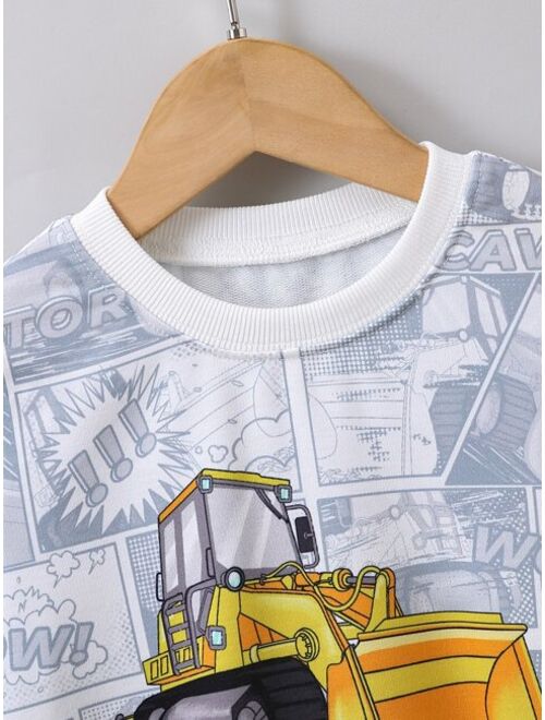 Shein Toddler Boys Cartoon Letter Graphic Sweatshirt