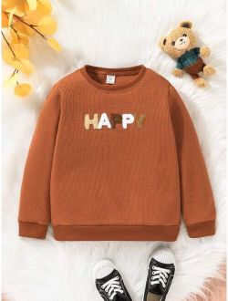 Toddler Boys Letter Patched Sweatshirt