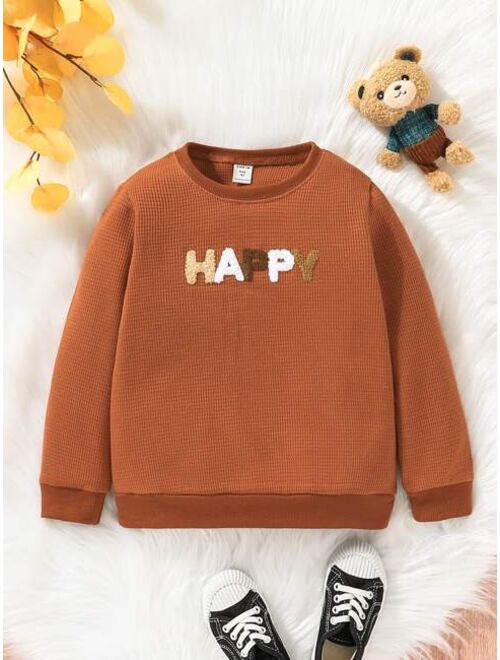 Shein Toddler Boys Letter Patched Sweatshirt