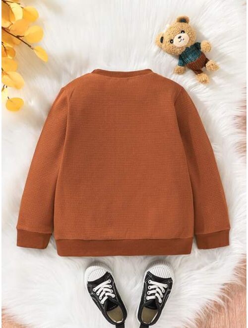 Shein Toddler Boys Letter Patched Sweatshirt