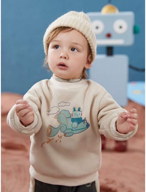 Shein Toddler Boys Cartoon Graphic Drop Shoulder Sweatshirt