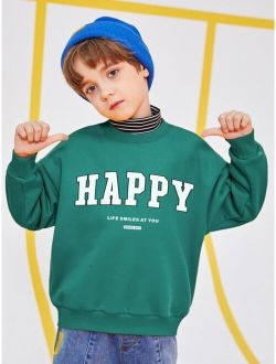 Boys Letter Graphic Drop Shoulder Sweatshirt