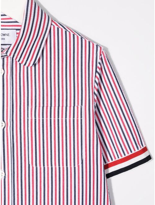 Thom Browne striped short sleeve shirt