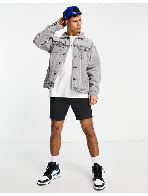 New Look oversized denim jacket in light gray