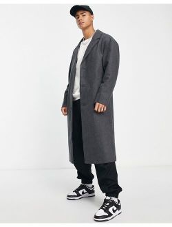 overcoat with wool in dark gray