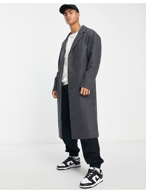 New Look overcoat with wool in dark gray