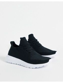 knitted trainers in black