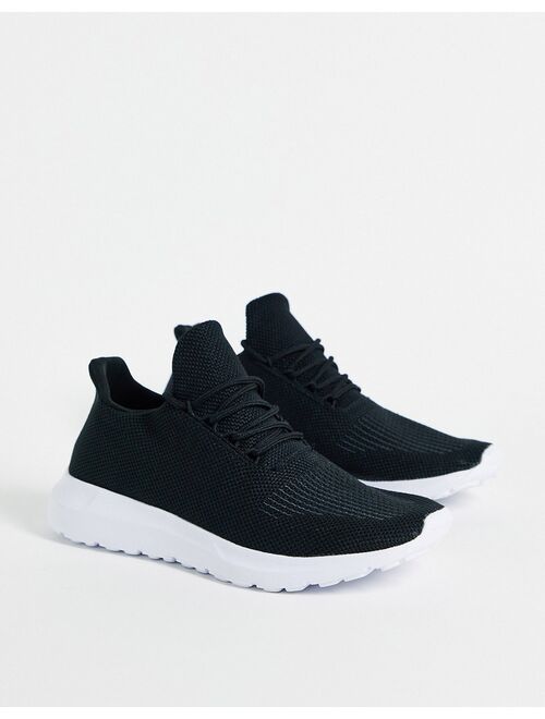 New Look knitted trainers in black