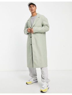 overcoat in light khaki