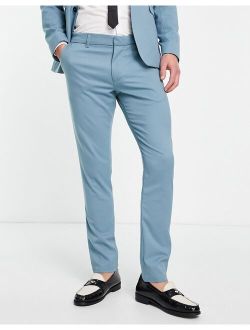 skinny suit pants in turquoise