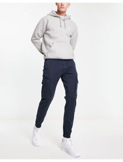 Intelligence slim fit cargos with cuff in navy