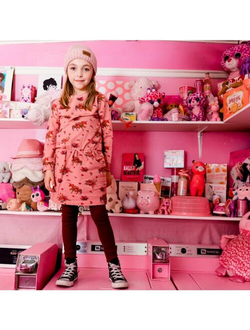 DEUX PAR DEUX Girl Unicorn Printed Raglan Long Sleeve Dress Pink - Child