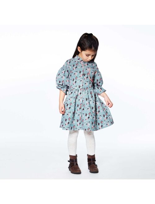 DEUX PAR DEUX Girl Long Sleeve Baby Corduroy Printed Dress - Toddler Child