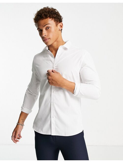 Topman smart shirt in white